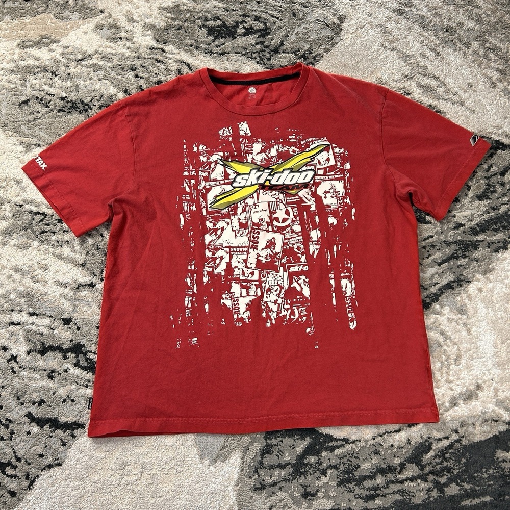 Ski-Doo Team Racing Graphic T-Shirt‎ Red Men's Size XL Rotax XPS